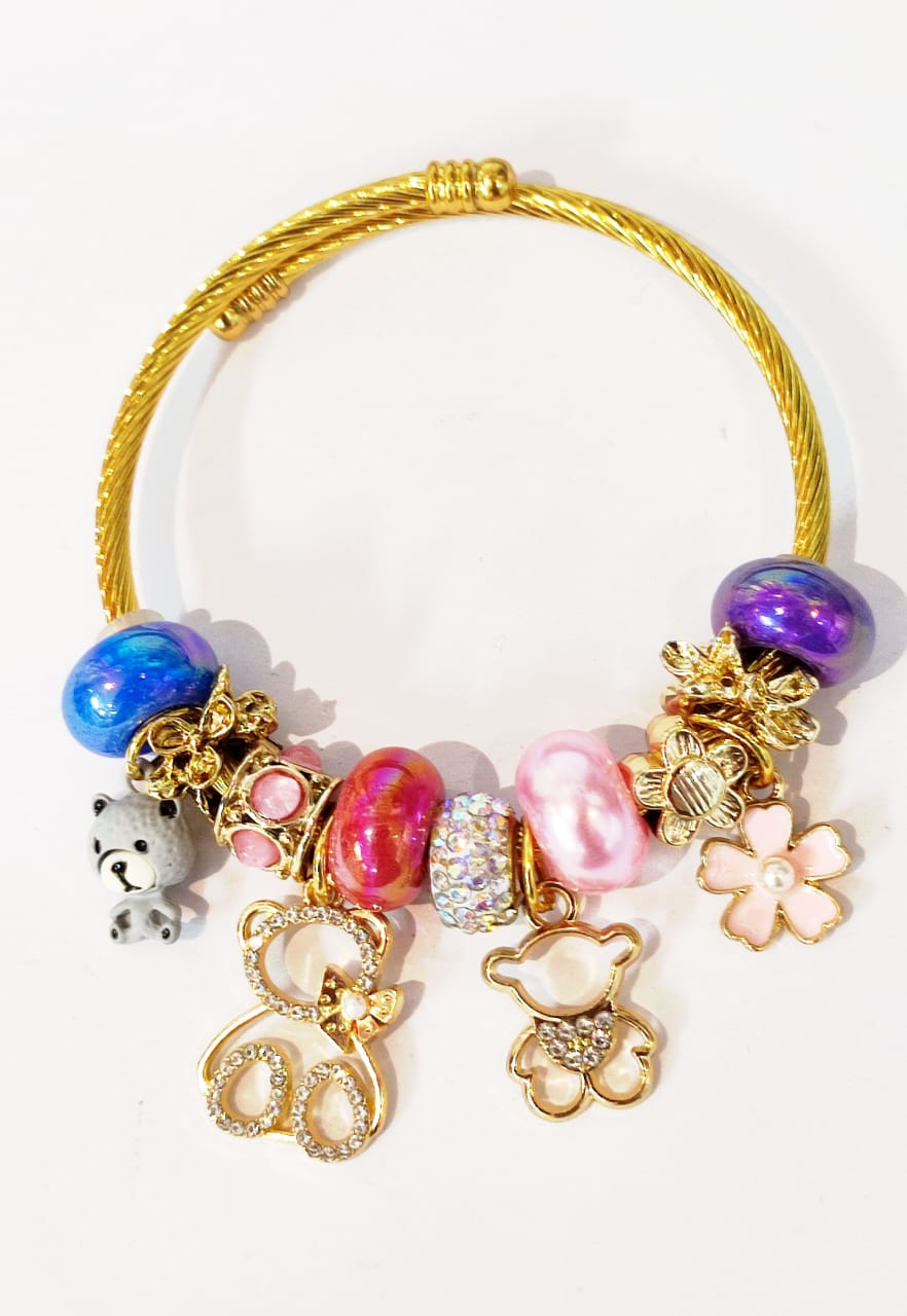 BRAZALETE CON CHARMS ACERO INOX