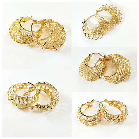 SET DE ARETE DE ORO LAMINADO