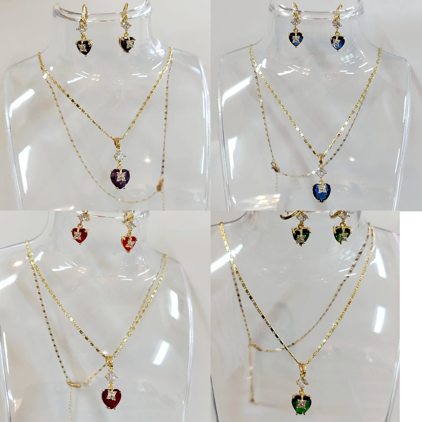 COLLAR DE CORAZON PIEDRAS CIRCONIAS