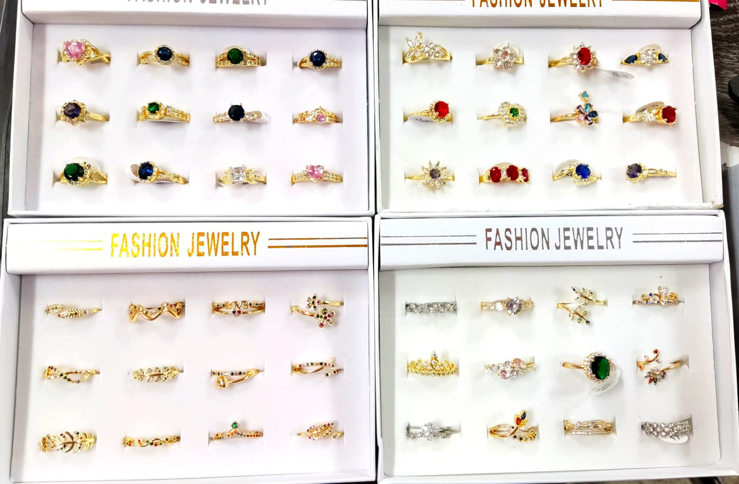 Anillos DE CHAPA DE ORO EN PAQUETE DE 12 PIEZAS