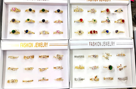 Anillos DE CHAPA DE ORO EN PAQUETE DE 12 PIEZAS