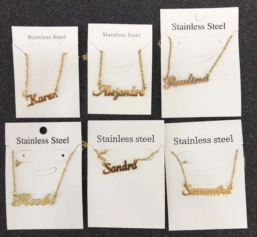 Lote De Collar Con Dije De Nombre Oferta 12 Piezas