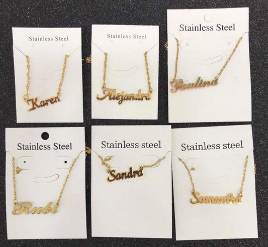 Lote De Collar Con Dije De Nombre Oferta 12 Piezas