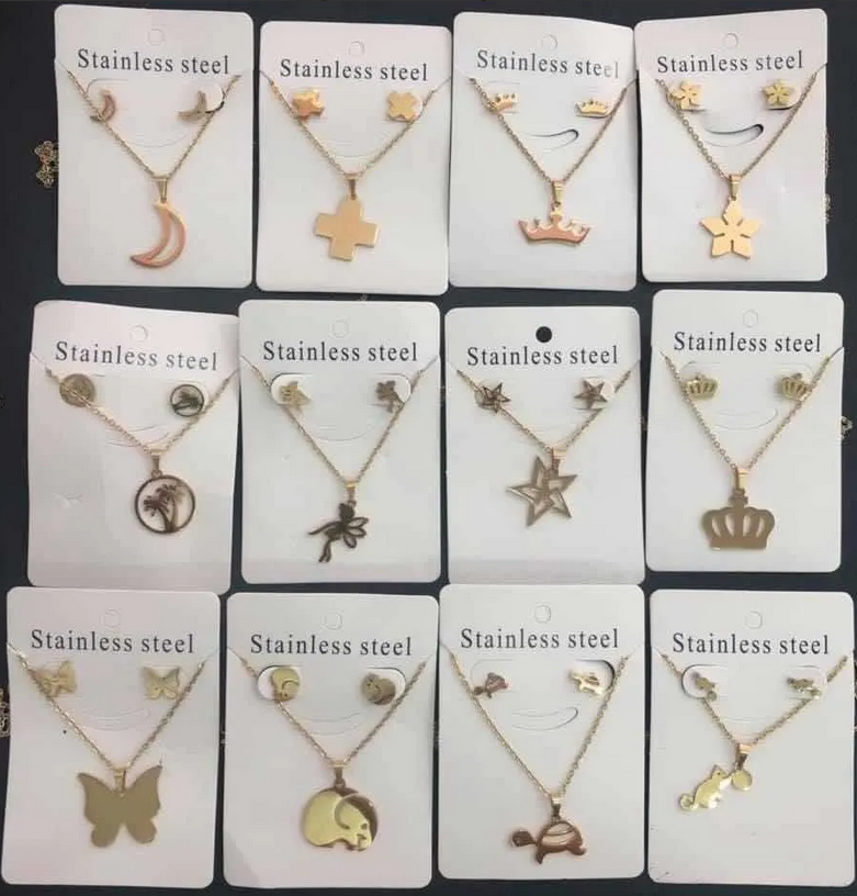 Juegos De Acero Inoxidable Collar Aretes Mayoreo 36 Piezas