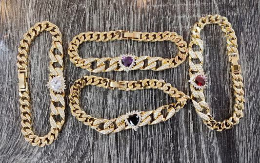 PULSERA DE CORAZON CON ESLABON