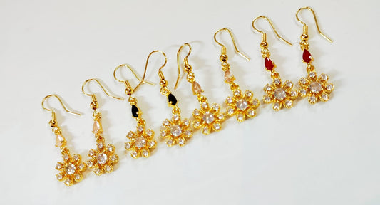 ARETE MEDIO LARGO DE FLOR